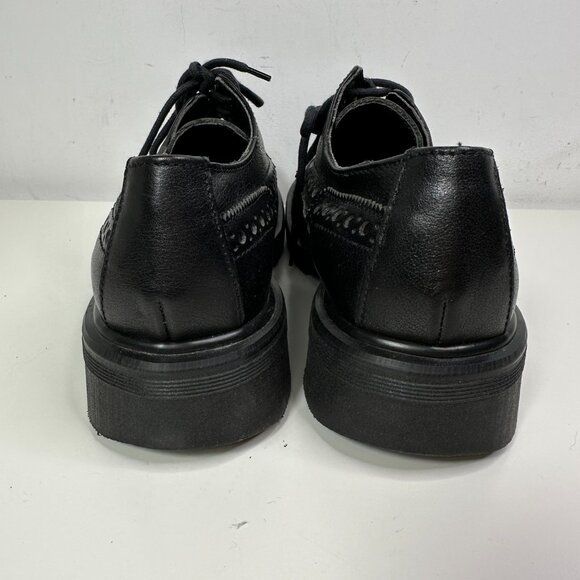 Dr. Martens Black Brogues Made In England Mens Sz 8 Wingtip Chunky Platform Shoe - Picture 8 of 13